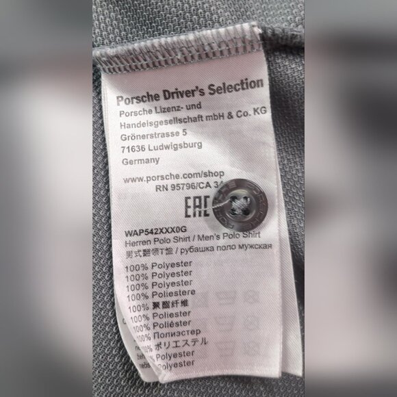 Porsche Drivers Selection Men's Herren Polo Shirt Gray Size Large - Picture 13 of 15
